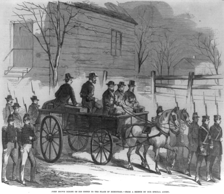 John Brown riding on his coffin to the place of execution (Charlestown, W. Va.) LCCN99614097, Frank Leslie, 1859