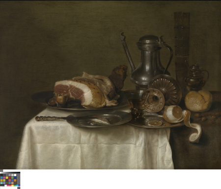 Still Life with Ham and Bread, Willem Claesz. Heda, 1649