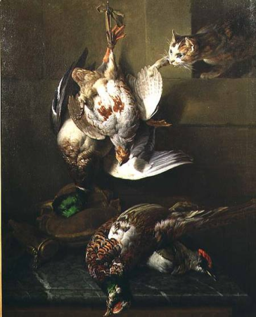 A Cat Attacking Dead Game, Alexandre-François Desportes