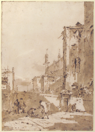 Dice Players in a Venetian Square, Francesco Guardi, between 1712 and 1793