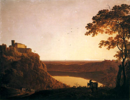 View of the Lake of Nemi., Joseph Wright of Derby, circa 1790
