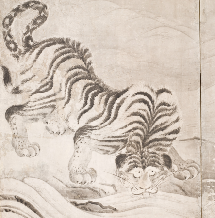 Tiger Drinking from a Raging River (image 3 of 4), Kanō Sansetsu, circa 1640