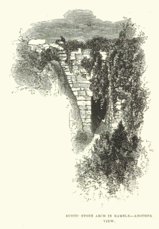 NYC-CentralPark (1869) p134 Rustic Stone Arch in Ramble, another View, 1869