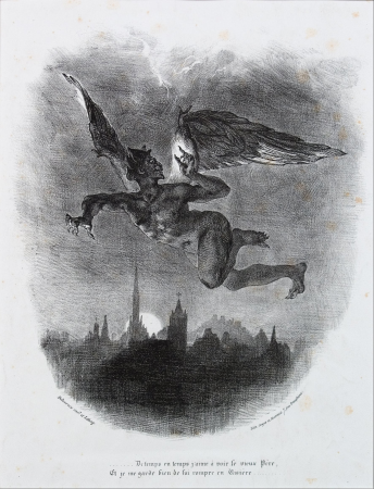 Mephistopheles in the Sky, Eugène Delacroix, 1828