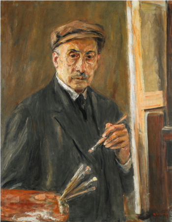 (SELF-PORTRAIT WEARING A COAT WITH BRUSH AND PALETTE), Max Liebermann