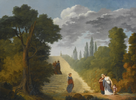 A Grand Staircase In a Park Setting, Hubert Robert, by 1808