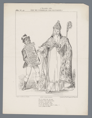 Spotprent met Sinterklaas en Zwarte Piet, 1882, RP-P-OB-90.307, Johan Michaël Schmidt Crans