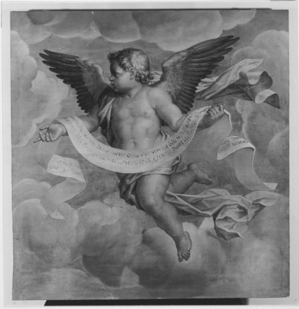 Flying angel with a scroll, Peter Candid, between 1614 and 1615
