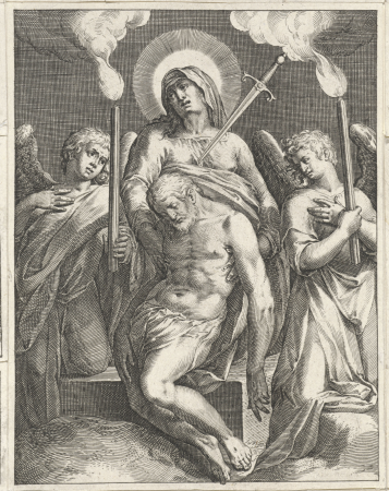 Pietà, RP-P-OB-5837O, Jan Sadeler, between 1580 and 1600