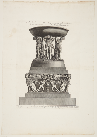 The granite cisterns supported by four fauns on a plinth adorned with sphinxes, Giovanni Battista Piranesi