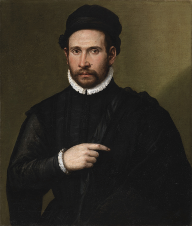 Portrait of a gentleman, half-length, in a black doublet and cloak, Vincenzo Campi