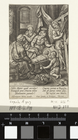 Christuskind slaapt in de wieg, RP-P-OB-66.899, Hieronymus Wierix, 1563 - voor 1619