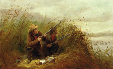 Duck Shooting with Decoys. Alternative title: Duck Hunting near Lawrence, Arthur Fitzwilliam Tait, 1861