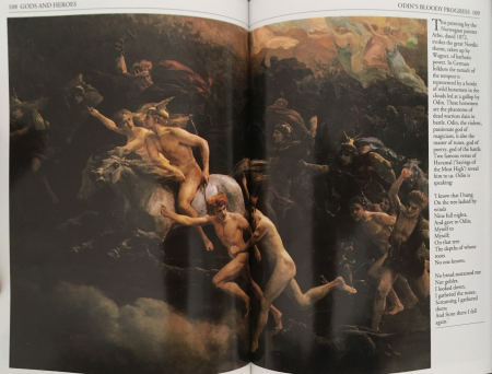 Double-page spread of image in The Vikings, pp. 108–109, Peter Nicolai Arbo