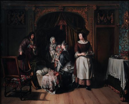 Visit to the Nursery, Matthijs Naiveu, from 1667 until 1726