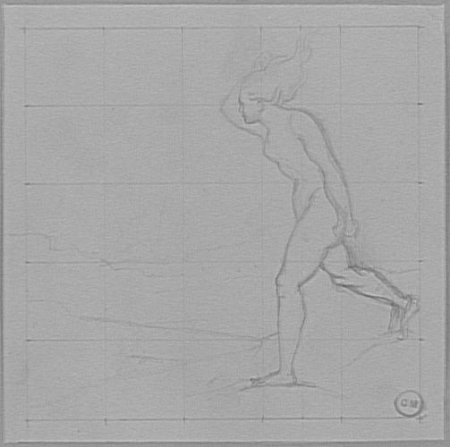 Study of a walking character, Gustave Moreau