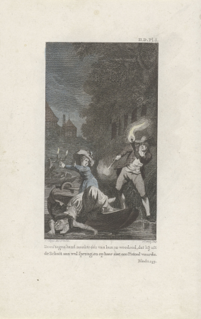 Neergeschoten vrouw in boot, RP-P-1905-5808, Jacobus Buys, between 1772 and 1843