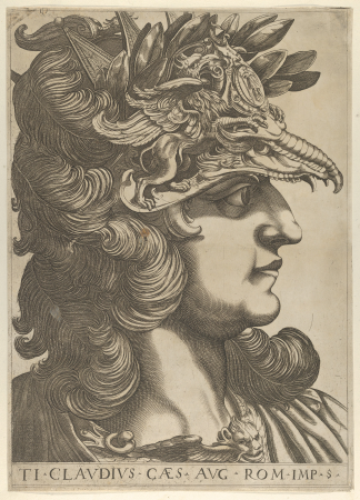 Plate 5: Tiberius Claudius in profile to the right, from 'The Twelve Caesars', Raffaello Schiaminossi, circa 1610–40