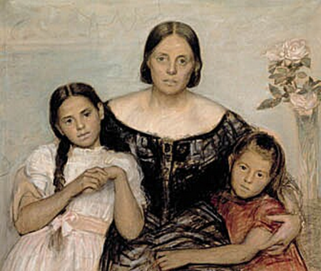 “Portrait Group”. Frederikke Tuxen with Yvonne and Nina. Study., Laurits Tuxen, 1905