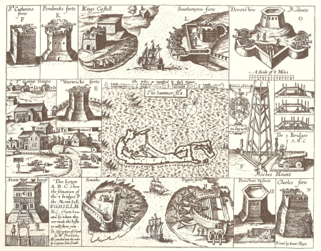John Smith 1624 map of Bermuda with Forts 01
