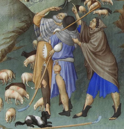 The Annunciation to the Shepherds, detail, The Very Rich Hours of the Duke of Berry, folio 48r, between 1410 and 1413