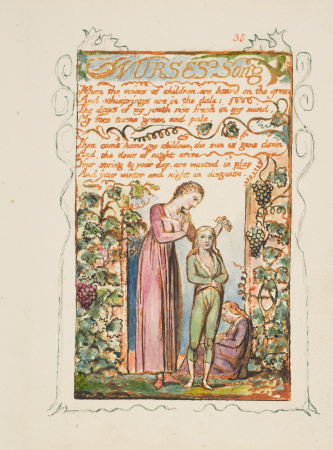 Songs of Innocence and of Experience: Nurses Song, William Blake, circa 1825