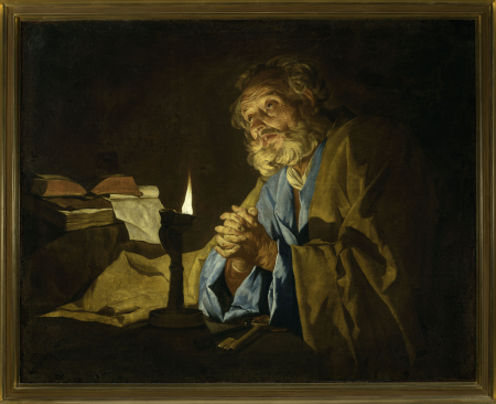 Saint Peter in prayer, Matthias Stom, between 1633 and 1640