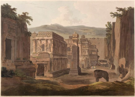 S.W. view of Kailasa, William Daniell, 1 June 1803
