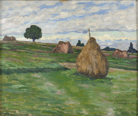 "a) Landscape with a haystack; b) Paris motif (unfinished)', Jaan Koort