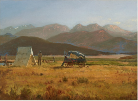 On Route to Yellowstone Park, Company A's Camp of the 86th U.S. Army, Albert Bierstadt, Executed circa 1881.