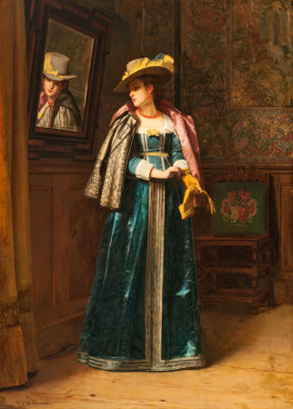 Florent Willems Lady at the mirror, Florent Willems, before 1905