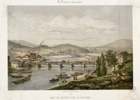 Béhobie Bridge over the Bidassoa, Charles Mercereau, between 1853 and 1876