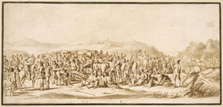 Wael - Passage d'un pont par une armée, INV 20636, Recto, Cornelis de Wael
