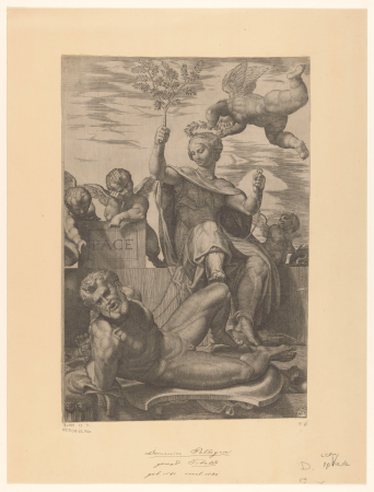 Vrede (Pax) Pace (titel op object), RP-P-OB-36.760, Domenico Tibaldi, between 1551 and 1583