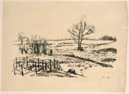 Before Jakobsstadt I. From the folder "Sketches from Russia. At the front before Riga 1917", Hermann Struck, 1917