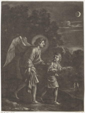 Tobias en de engel, RP-P-1912-349, Adam Elsheimer, between 1655 and 1700