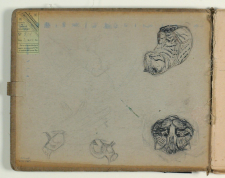 Sketchbook with studies of animals and landscapes, Niels Larsen Stevns