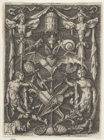 Ornamental Design with a Bat in the Center, Heinrich Aldegrever, 1550