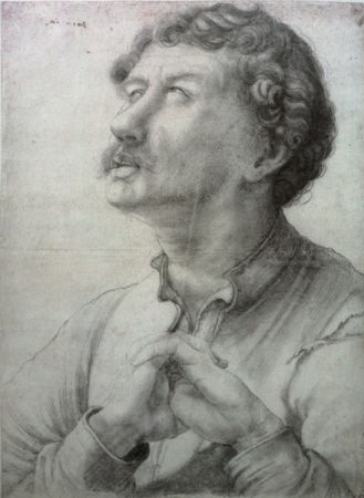 Young man with folded hands, Matthias Grünewald, between 1522 and 1525