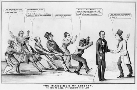 The blessings of liberty or how to "hook" a "gentleman of color" LCCN2008661535, Nathaniel Currier, 1851