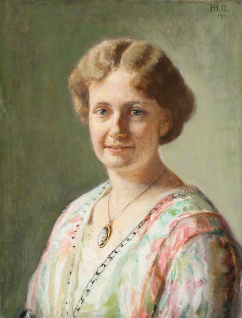 Portrait of Else Guldberg, née Richter., Michael Peter Ancher, 1919
