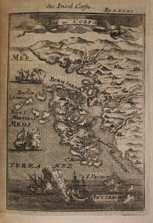 Map of Corfu, 1685, Alain Manesson Mallet, between 1683 and 1719