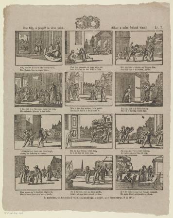 Dat gij, ô jeugd in deze print, Alhier u zelve spelend vindt (titel op object), RP-P-OB-205.656, Gerrit Oortman, between 1811 and 1829