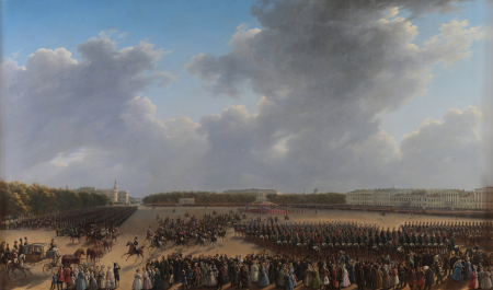 Parade Celebrating the End of Military Action in the Kingdom of Poland on Tsaritsa Meadow in St Petersburg on 6 october 1831, Grigory Chernetsov, (1833 - 1837)
