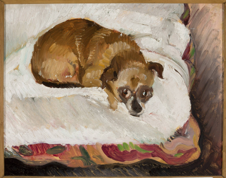 Lying dog, Zygmunt Waliszewski, between 1914 and 1918