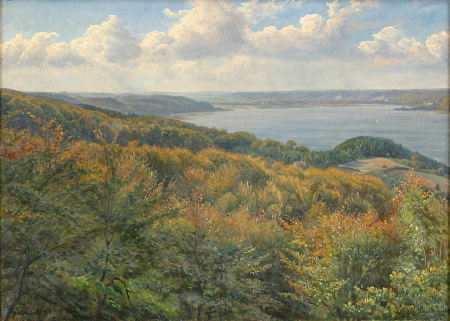 A view from The Munkebjerg forest to Vejle., Emil Wennerwald, 1918