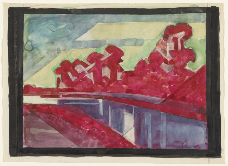 RP-T-1984-77 Landschap met bomen langs een vaart, Reijer Stolk, 1906 - 1945, Reijer Stolk, between 1906 and 1945