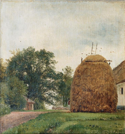 Summer in the country with a haystack., Carl Frederik Aagaard, August 1877