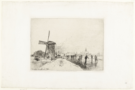 Gezicht op Maassluis Vue de la ville de Maaslins (Hollande) (titel op object), RP-P-1942-166, Auguste Delâtre, 1862