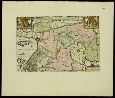The Location of Paradys and the Land of Canaan, together with the first inhabited Lands of the Patriarchs, Claes Janszoon Visscher II